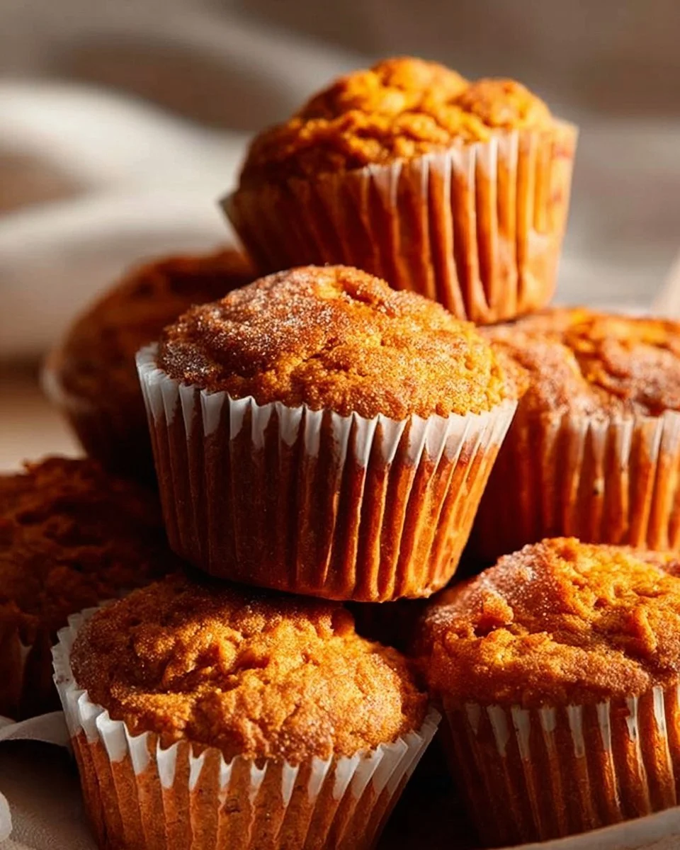 Freshly baked sweet potato muffins with a golden-brown crust
