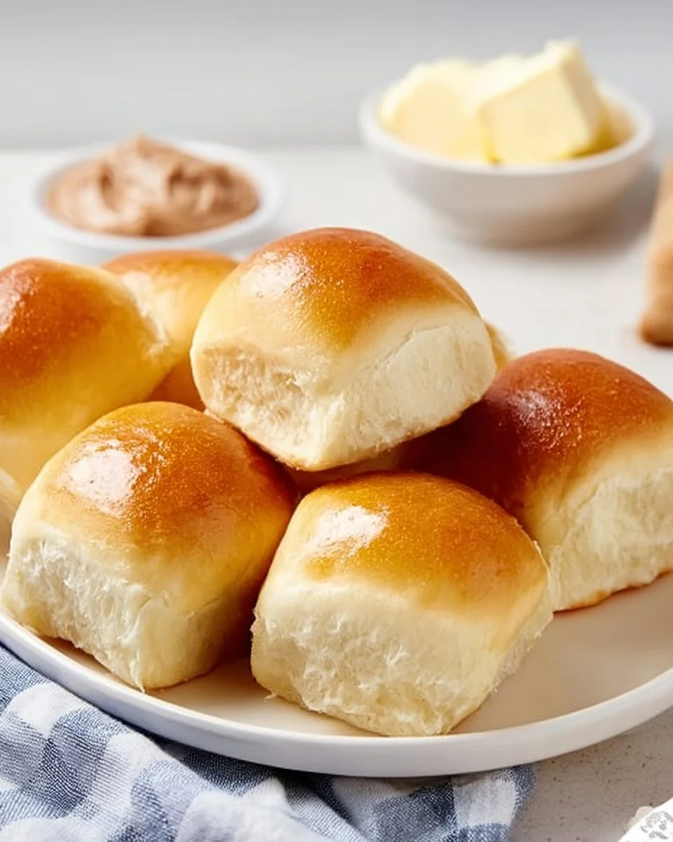 Freshly baked Texas Roadhouse Rolls served with cinnamon butter