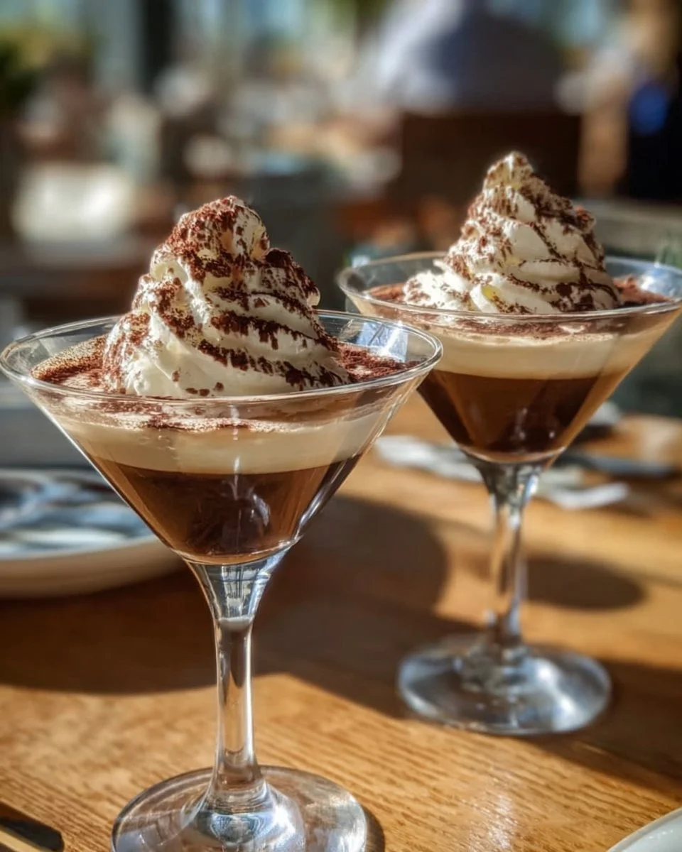 Delicious Tiramisu Espresso Martini served in a stylish glass, garnished with cocoa powder.