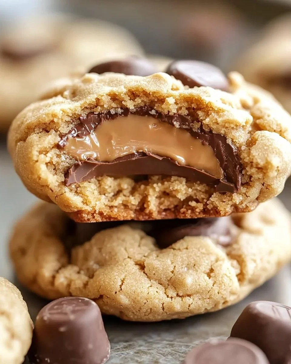 Triple Reese’s Peanut Butter Cookies featuring rich peanut butter and chocolate.