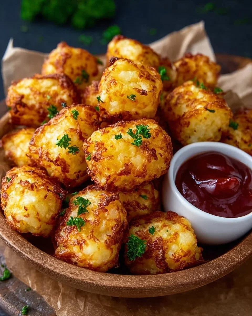Delicious homemade Two Ingredient Cottage Cheese Tots served on a plate.