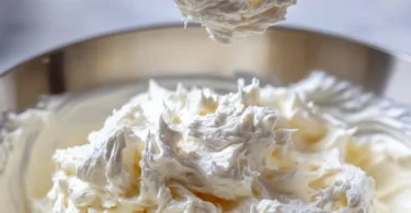 Creamy and fluffy ultimate ermine frosting on a delicious cake