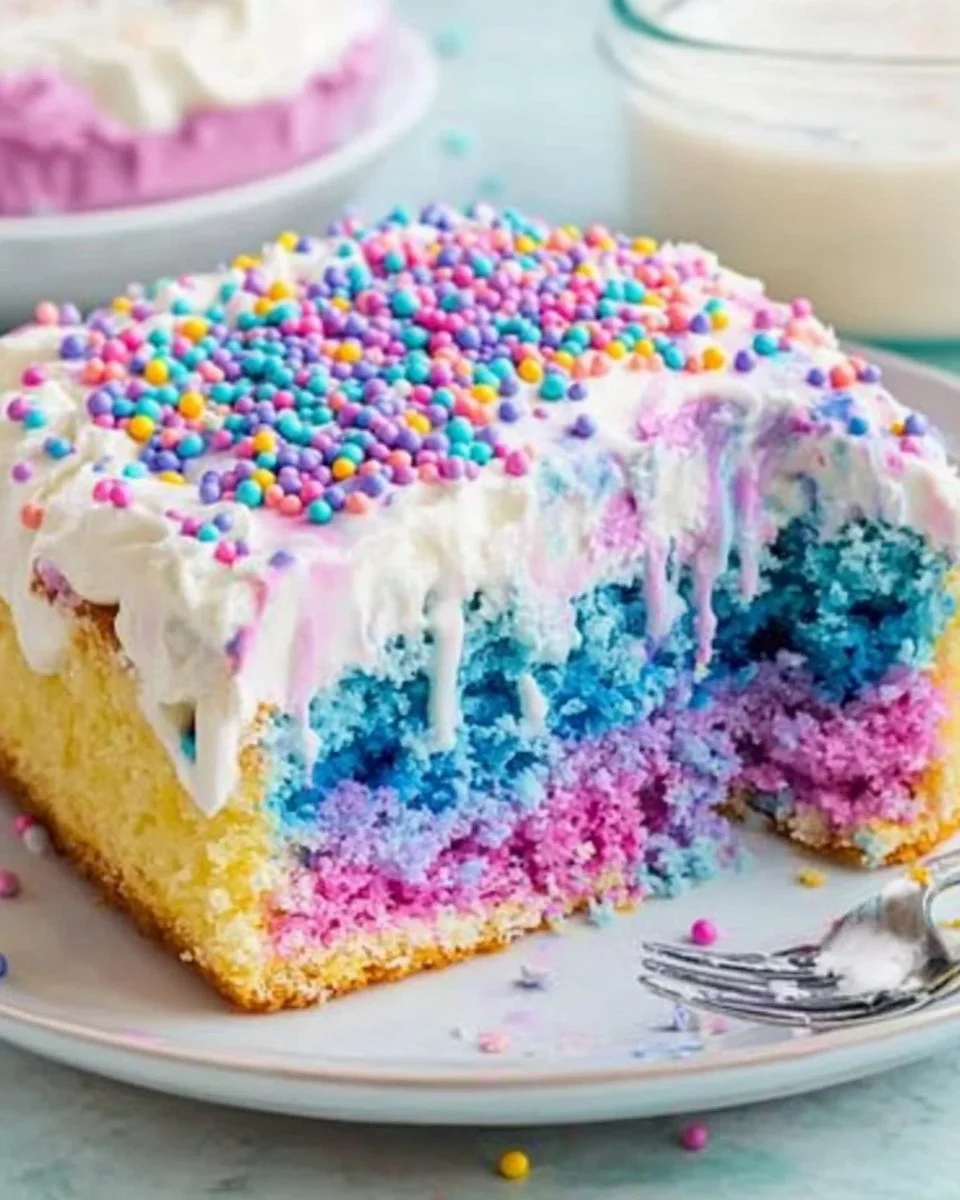 Unicorn Poke Cake
