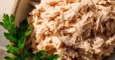Vegan tuna salad made from plant-based ingredients in a bowl
