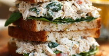 Delicious Lemon Basil Chicken Salad served in a bowl