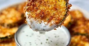 Crispy air fryer zucchini chips ready to enjoy as a healthy snack