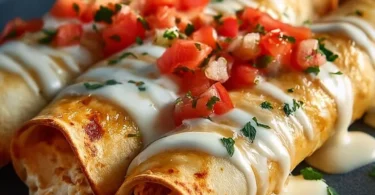 Delicious baked cream cheese chicken taquitos served on a plate