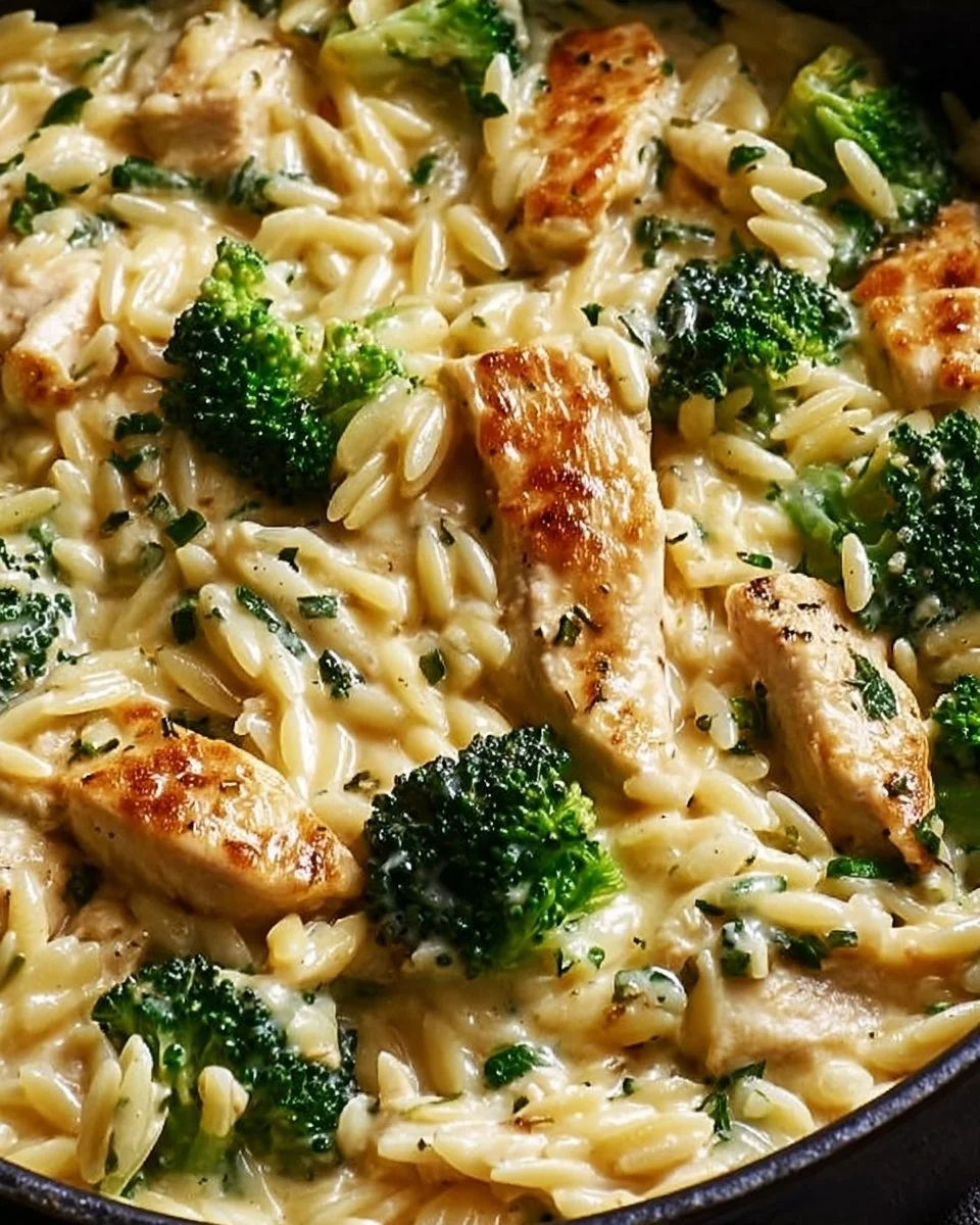 Cheesy Chicken Broccoli Orzo