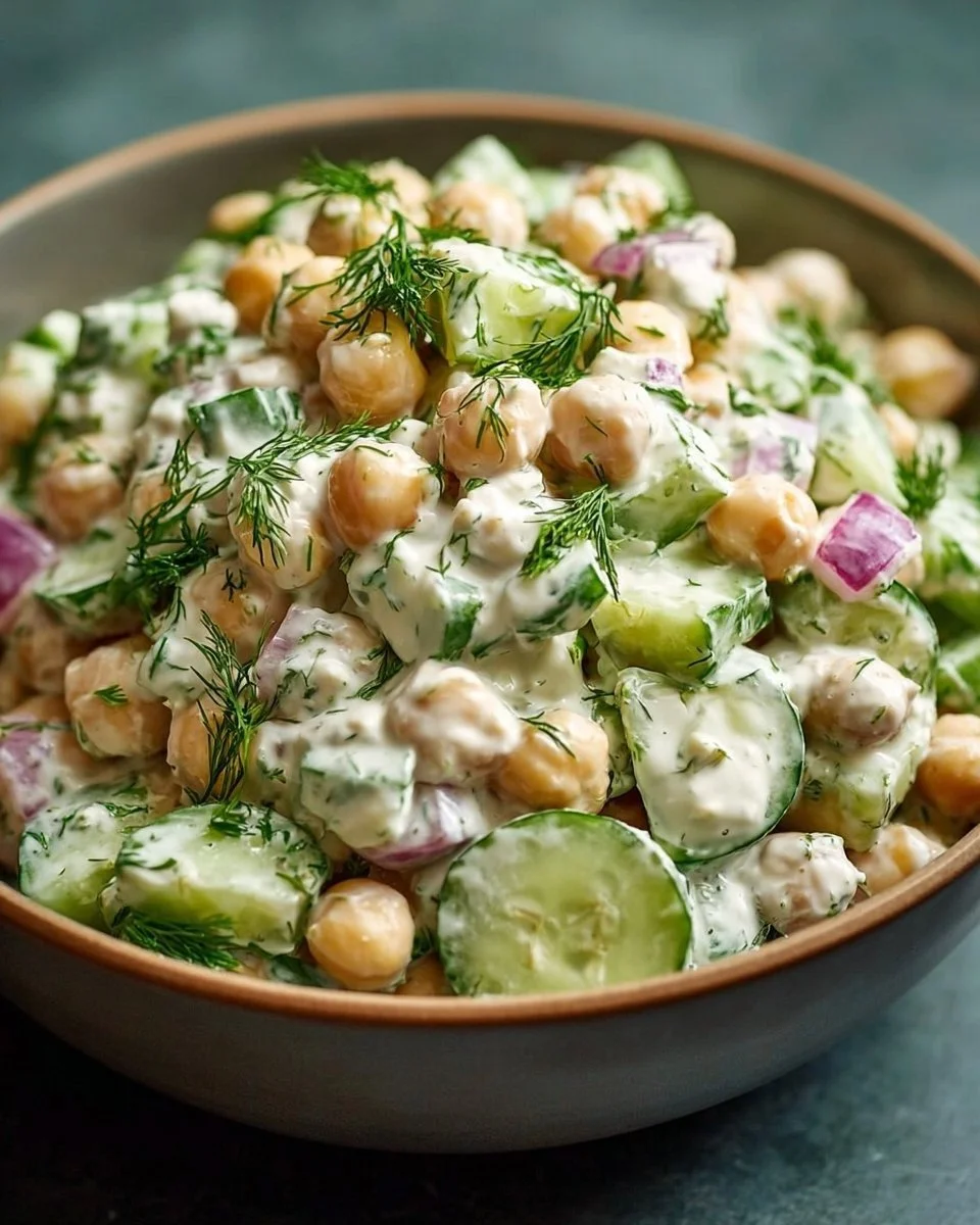 Chickpea & Cucumber Salad with Creamy Yogurt Dressing