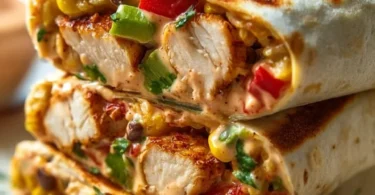 Delicious Chipotle Ranch Grilled Chicken Burrito ready to enjoy