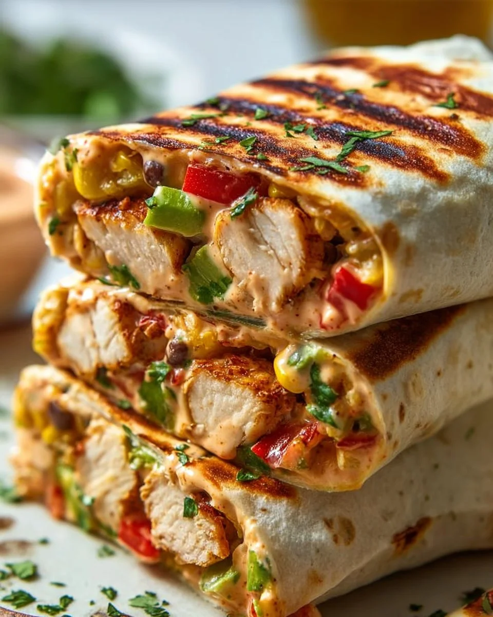 Delicious Chipotle Ranch Grilled Chicken Burrito ready to enjoy