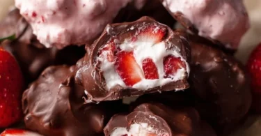 Delicious Chocolate Strawberry Yogurt Clusters ready to enjoy