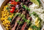 Cilantro lime steak bowls with fresh ingredients and vibrant flavors