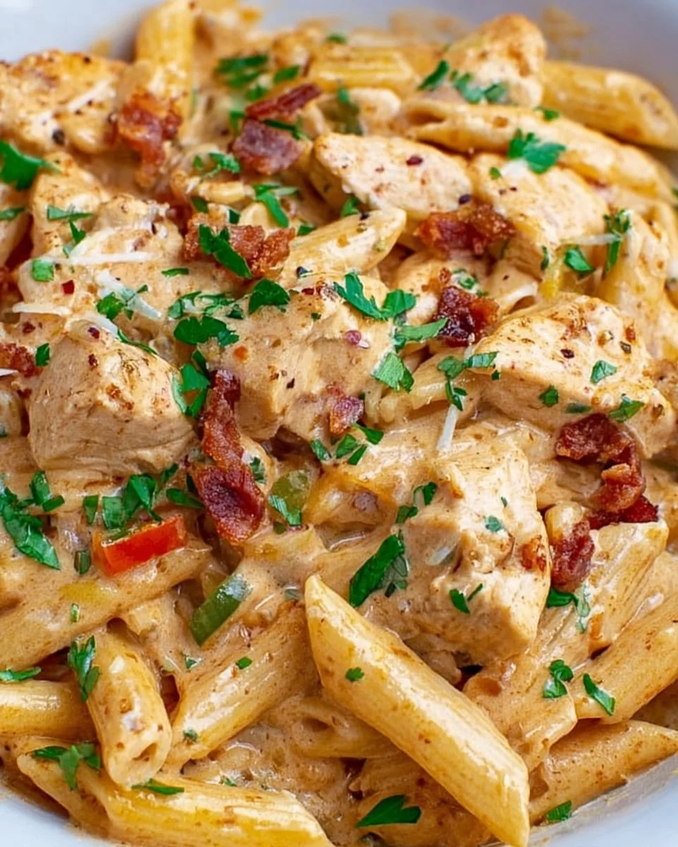Crock Pot Creamy Cajun Chicken Pasta in a bowl for a delicious dinner option.