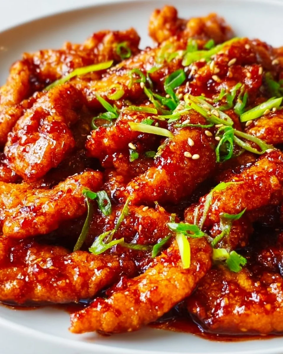 Dragon Chicken dish served with vibrant vegetables and spicy sauce