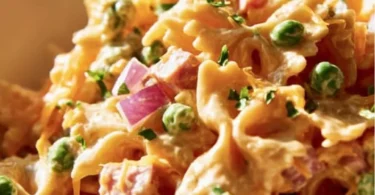 Colorful French Dressing Pasta Salad with fresh vegetables and pasta