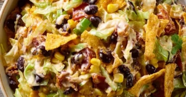Delicious Frito Cowboy Cabbage served in a bowl with toppings