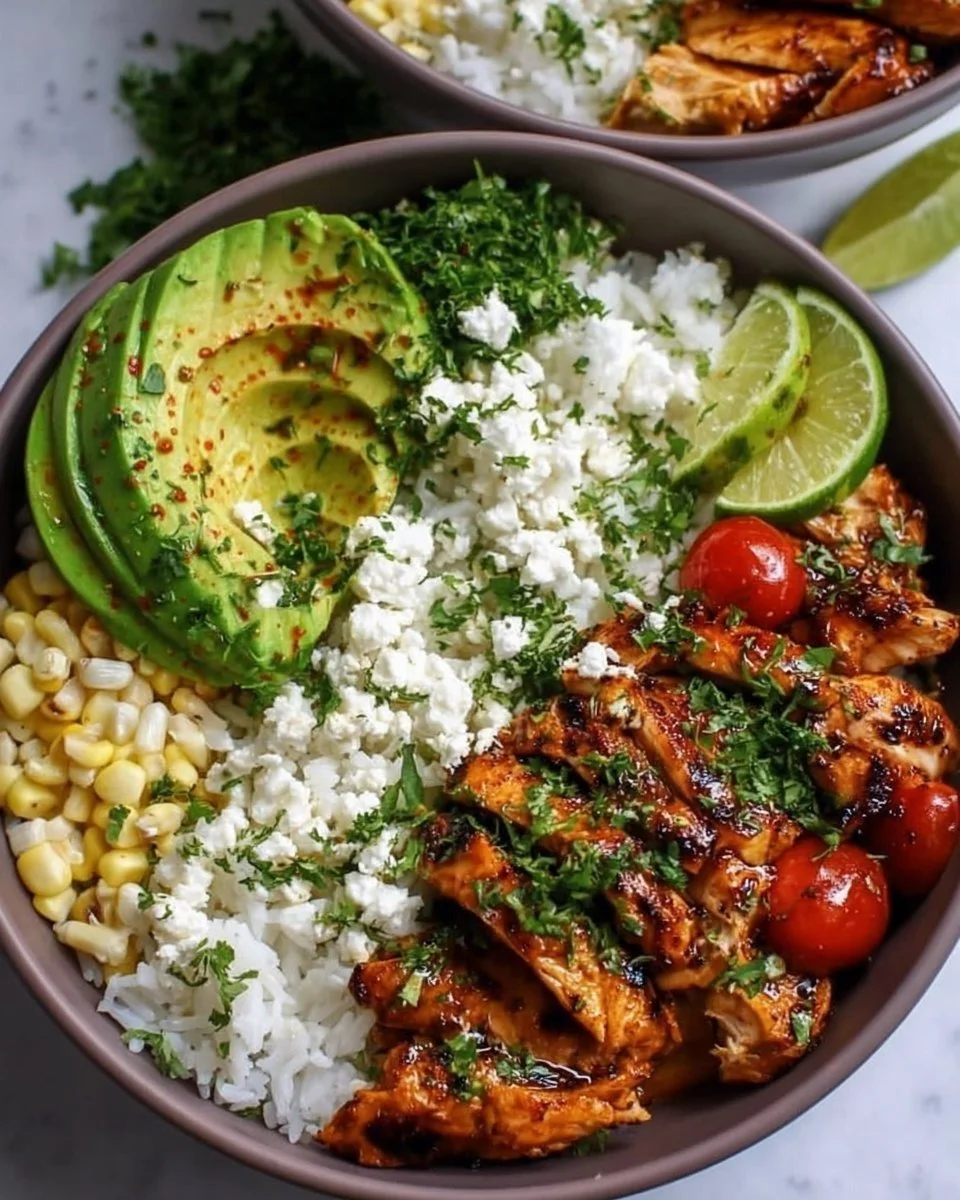 Honey Lime Chicken & Avocado Rice Bowl – High Protein Healthy Dinner Idea