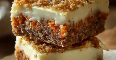 Irresistible carrot cake cream cheese bars topped with creamy frosting.