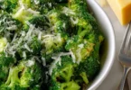 Delicious Longhorn Steakhouse broccoli recipe served with steak