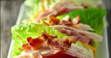 Low carb chicken club sandwich with fresh ingredients and rich flavors