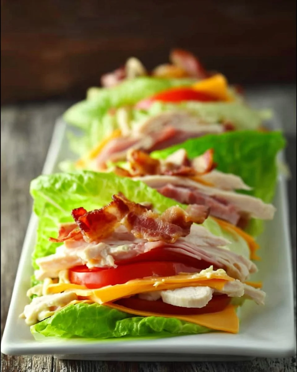 Low carb chicken club sandwich with fresh ingredients and rich flavors