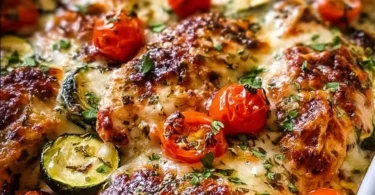 Mediterranean Chicken Zucchini Bake - a healthy and delicious dish