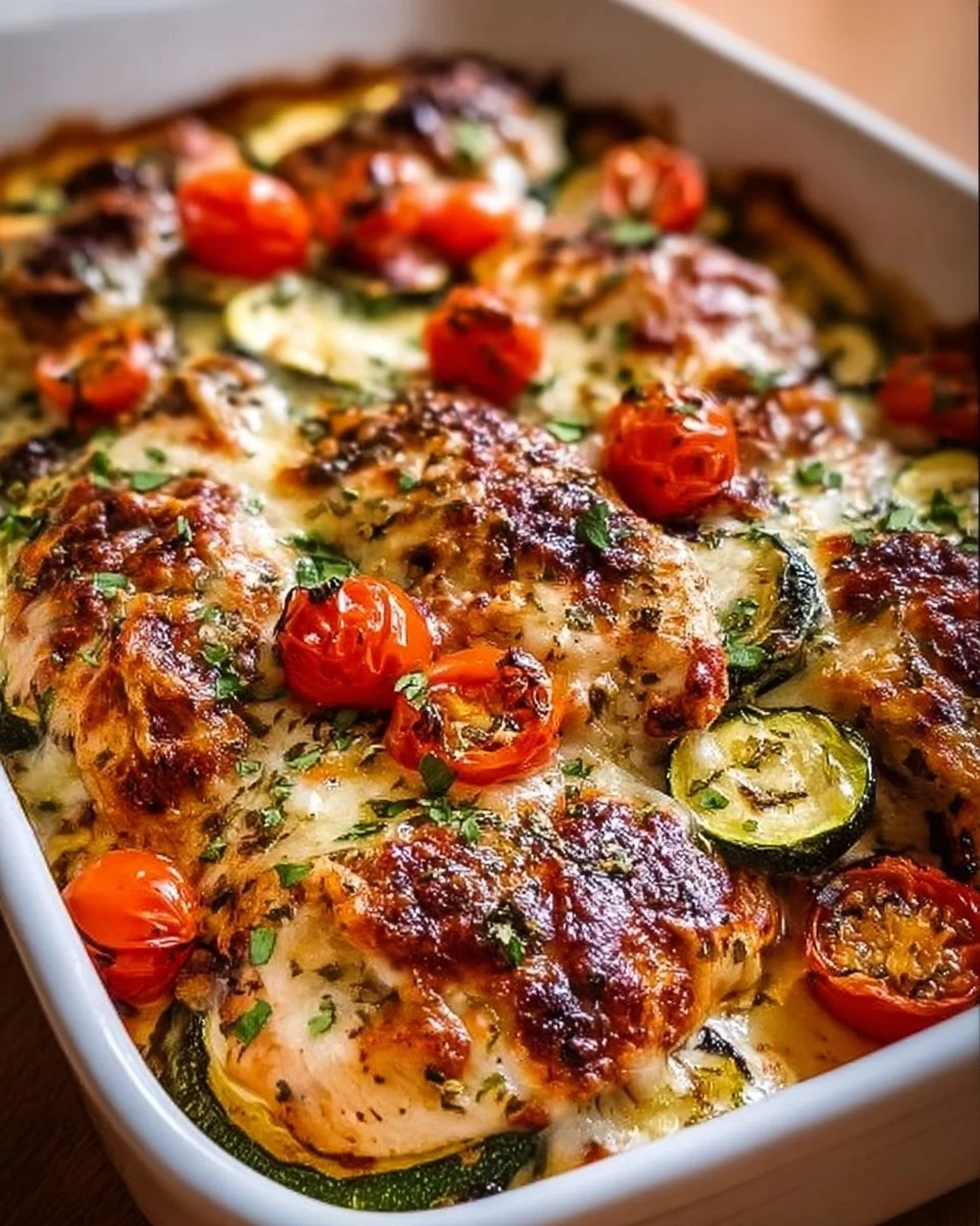 Mediterranean Chicken Zucchini Bake – Healthy, Flavorful & Easy!