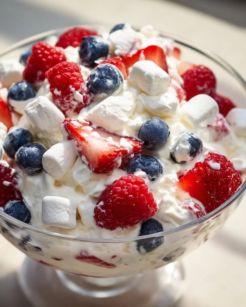 Red White and Blue Cheesecake Salad