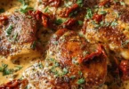 Cajun Chicken in creamy tomato sauce served with herbs and spices