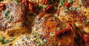 Cajun Chicken in creamy tomato sauce served with herbs and spices