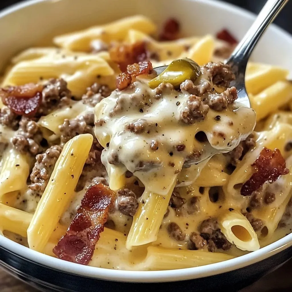 Cheesy Beef and Bacon Pasta