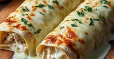 Delicious cheesy chicken wraps filled with tender chicken and melted cheese