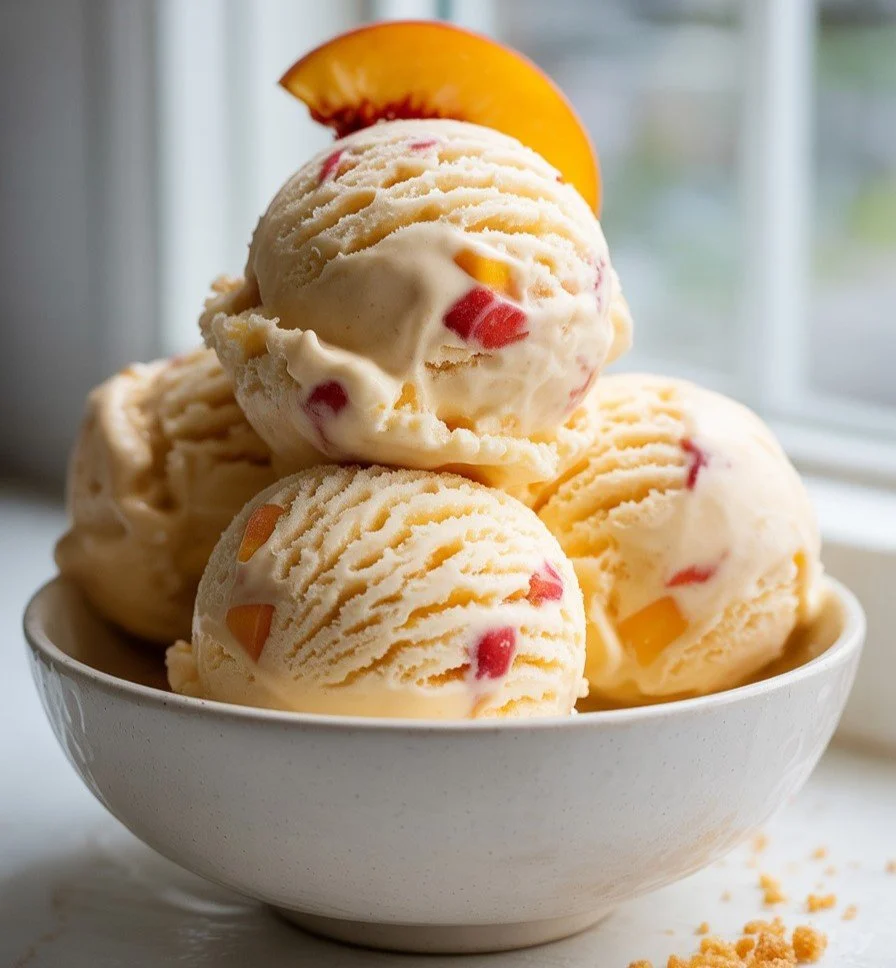 Homemade Peach Ice Cream