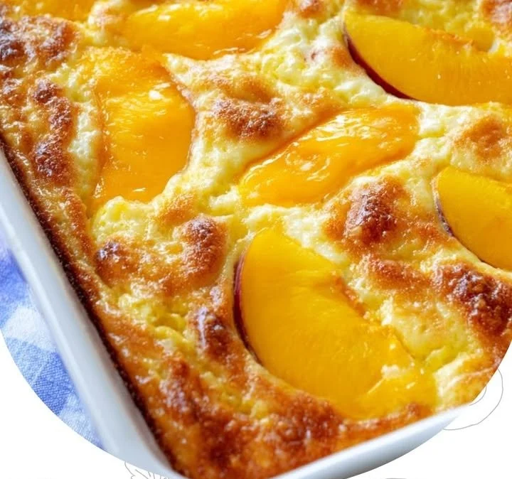 Peaches & Cream Cottage Cheese Breakfast Bake